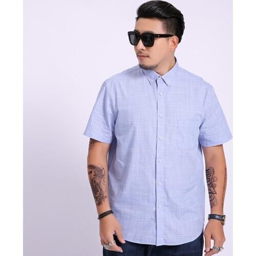 Plus Size 2020 Summer New Mens Shirt Fashion Casual Slim Mens Short Sleeve Shirt Brand Large Size Clothes 6xl 7xl 8xl