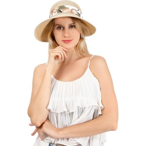 Womens Sun Straw Hat Summer Hat Foldable Roll Up Floppy Beach Hats Sun Protection Caps Bohemian Caps Cappelli Da Sole #P2