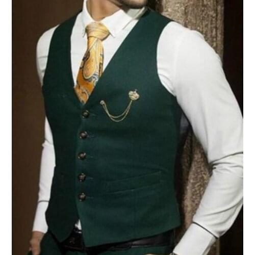 Mens Vest Solid Slim Fit Wedding Banquet Waistcoat Best Man Prom V Neck Custom Made Vest Slim Fit Formal Business For Male