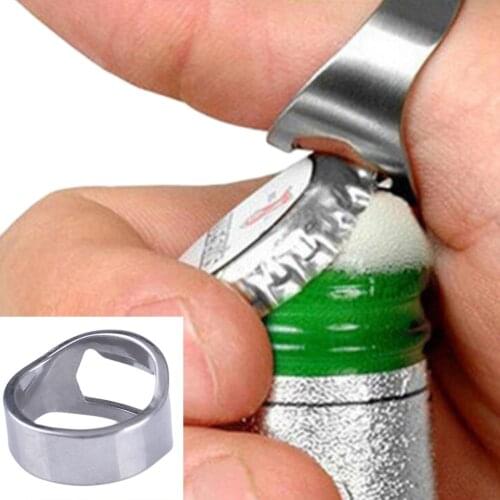 1PC Multi-function Stainless Steel Ring Opener Portable Open Beer Bottle Ring-Shape Beer Kitchen Gadgets Bar Tool #W0