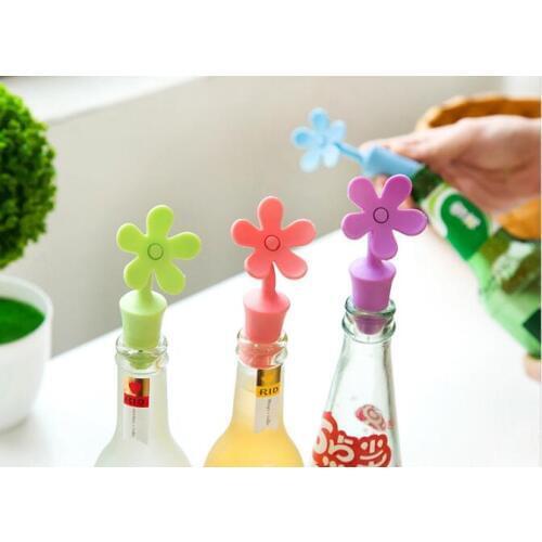 1PC Flowers Shape Wine Silicone Stoppers Preservation Beer Lid Beverage Closures seasoning Bottle Stoppers ENX 035