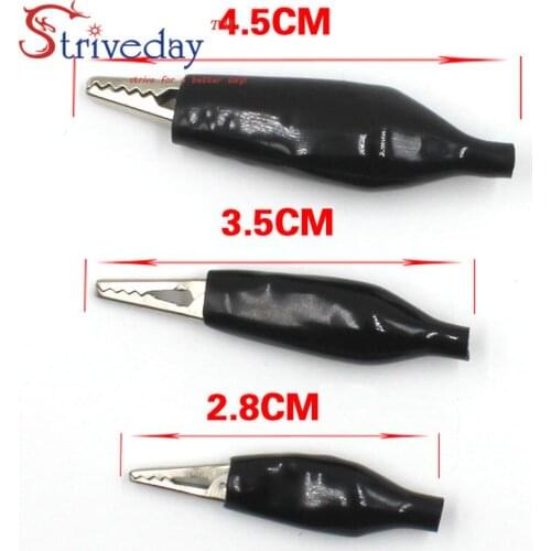 10pcs Red Black long 28mm small Environmental protection copper Alligator clips Power Test clip Sheath clip