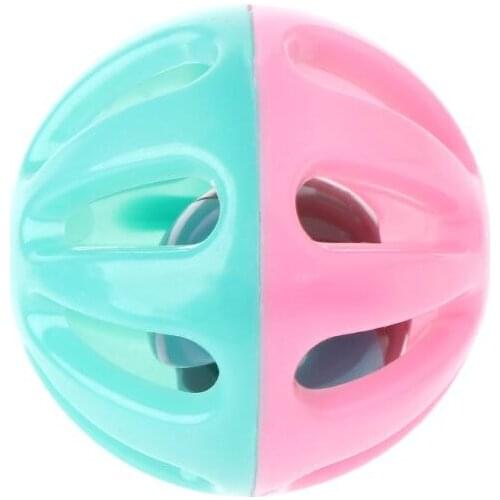 10 Pcs Cat Toy Hamster Chinchillas Cats Dog Plastic Round Hollow Double Color Bell Toys Ball