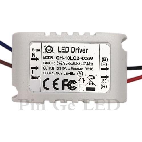 10 Pieces Isolation 10W AC85-277V LED Driver 2-4x3W 600mA DC6-13V LED Power Supply Constant Current Ceiling Lamp
