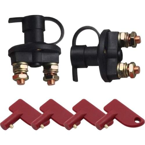 2 Pack 12V/24V Automotive Battery Isolator Disconnector Cut OFF Power Kill Switch Emergency Off Switch