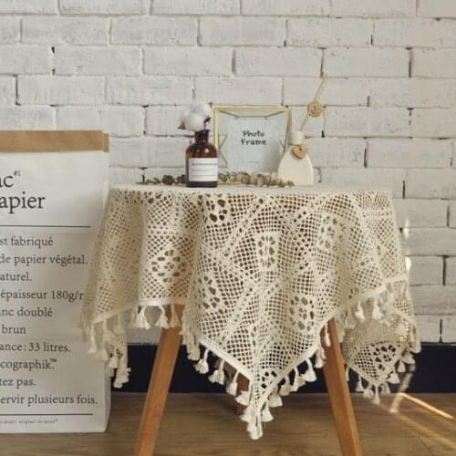 Beige Antique Cut-out Lace Circular Rectangular Table Cloth Lace Tablecloth Manteles Para Mesa Rectangulares En Tela