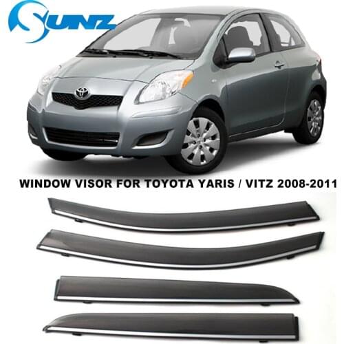 Side Window Visors For Toyota Yaris Vitz 2008 2009 2010 2011 Weathershields Sun Rain Guard Deflectors For Yaris 2010 SUNZ