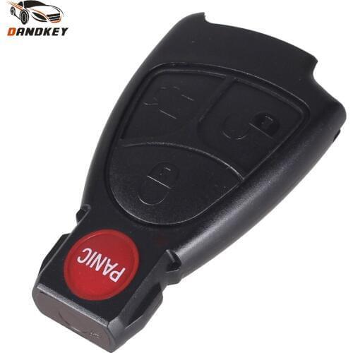 Dandkey New 4 Buttons Car Key Shell 3+1 Panic Remote Keyless Entry Fob Alarm Case For Mercedes Benz C E R CL SL