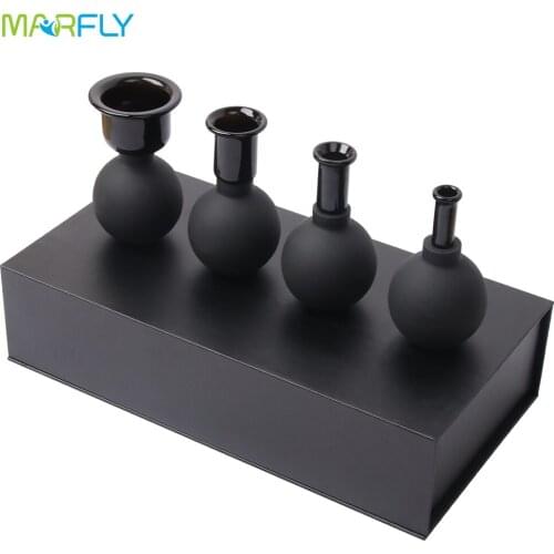 Black Vacuum Massager Silicone Jars Cupping Therapy set Massage Body Suction Cups for Face Skin Lift Guasha Fat Burner Slimming