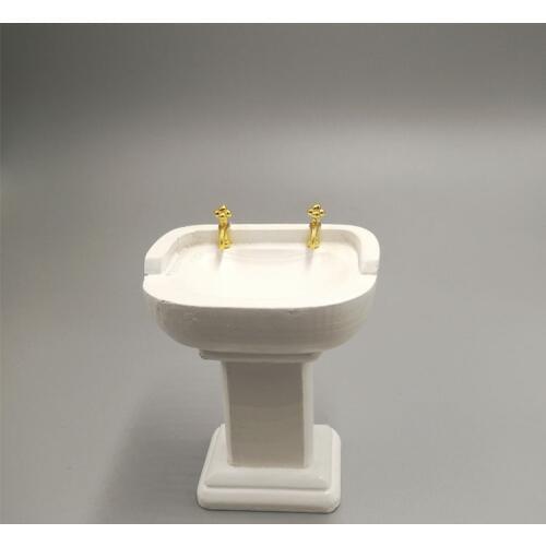 M02-X061 children baby gift Toy 1:12 Dollhouse mini Furniture Miniature rement White wash basin 1pcs