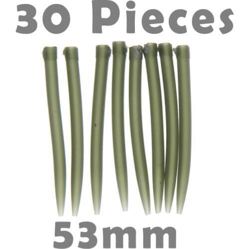 30pcs/set 53mm Terminal Dark Matter Anti Tangle Sleeves Connect with Fishing Hooks Carp Fishing Tackle Pesca Fishing Accessories