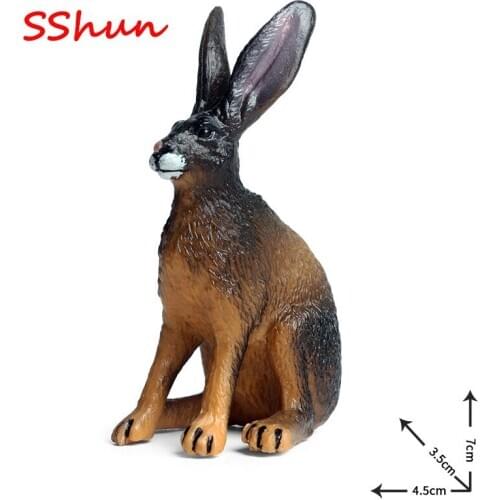 4.5*3.5*7CM Simulation Wild Animal Model Poultry Farm Rabbit Children Plastic Solid Simulation Model Toy Decoration