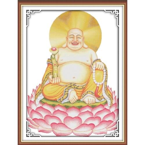 Grinning all the time cross stitch kit cartoon canvas aida 14ct 11ct cotton hand embroidery DIY handmade needlework supplies bag