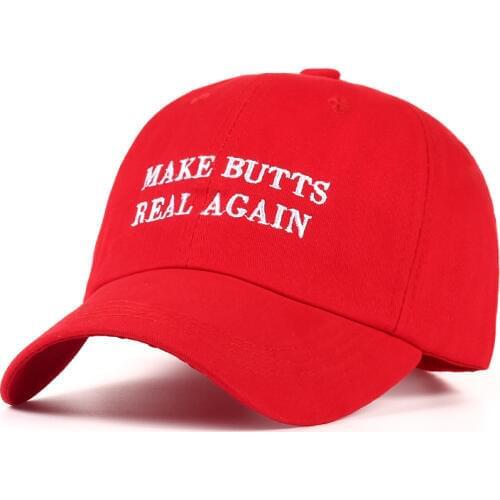 2017 new MAKE BUTTS REAL AGAIN dad hat men women Cotton baseball cap UNSTRUCTURED NEW - RED