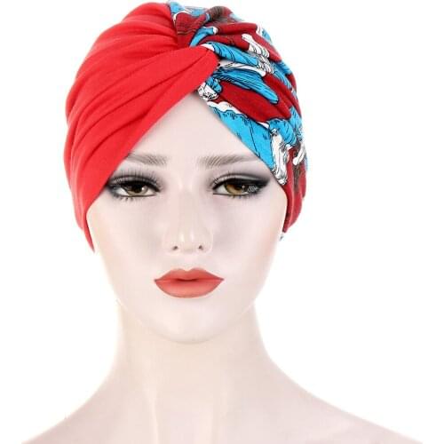 New Women Soft Two-color Stitching Cloth Turban Fashion Banadans Cancer Headwrap Chemo Cap Head Wrap Ladies Hair Accessories