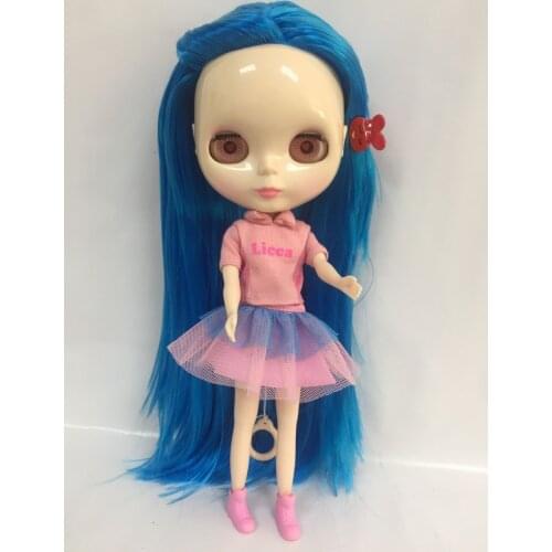 Nude Blyth Doll blue hair fashion doll factory doll Suitable For DIY 20170630888
