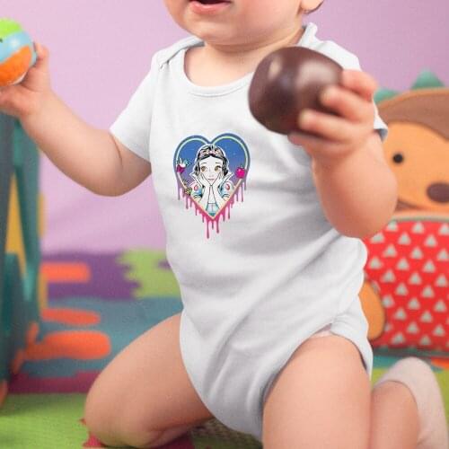 Snow White Cartoon Kawaii Pattern Toddler Clothes Fashion Outdoor Summer New Products Short Sleeve Baby Girl Boy Jumpsuit 0-24M