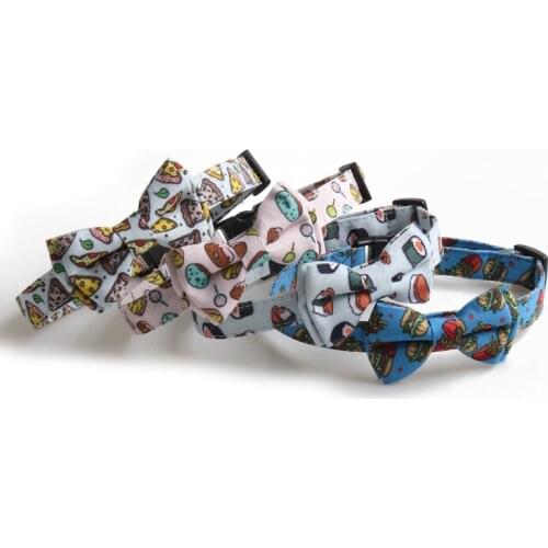 Popular Dogs Pets Collars Accessories Food Pattern Pug Pomeranian Custom Laser Engraved Dog Tag Collar for Small Medium Big Dog