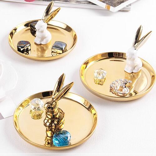 Jewelry tray ceramic plating jewelry shelf Jewelry Necklace Gold antler storage tray creative ornament