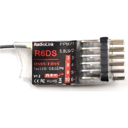 Radiolink R6DS 2.4G 6CH PPM PWM SBUS Output Receiver Compatible AT9 AT10 Transmitter