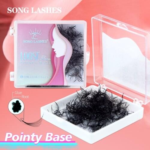 New SONG LASHES Premade Fans Eyelash Extension Loose Fans Medium Stem Sharp Thin Pointy Base Lashes