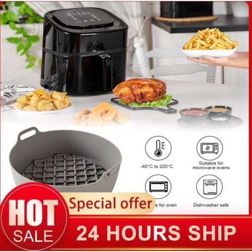 AirFryer Silicone Pot Multifunctional Air Fryers Oven Accessories Bread Fried Chicken Pizza Basket Baking Tray FDA Baking Dishes
