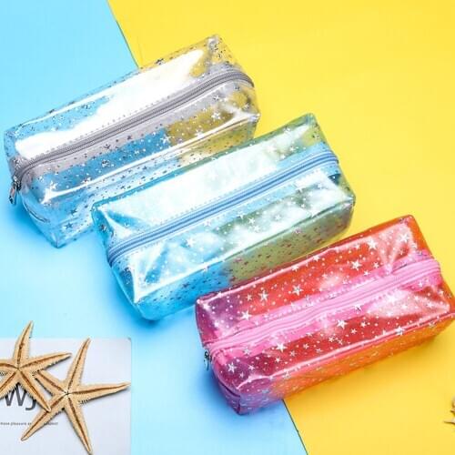 Fashion Transparent PVC Make Up Clutch Bag Cosmetic Tools Organizer Waterproof Women Zipper Cosmetic Toiletry Pouch for Travel