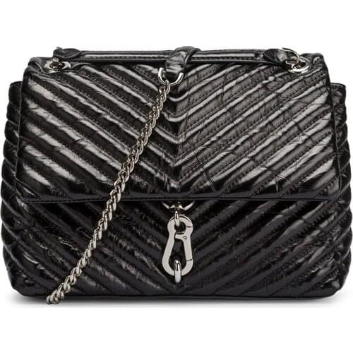 Bag 2021 New Head Layer Cowhide Fashion Under The Arm To Carry Womens Bag Leather Rhomb One Shoulder Strap Chain Bag