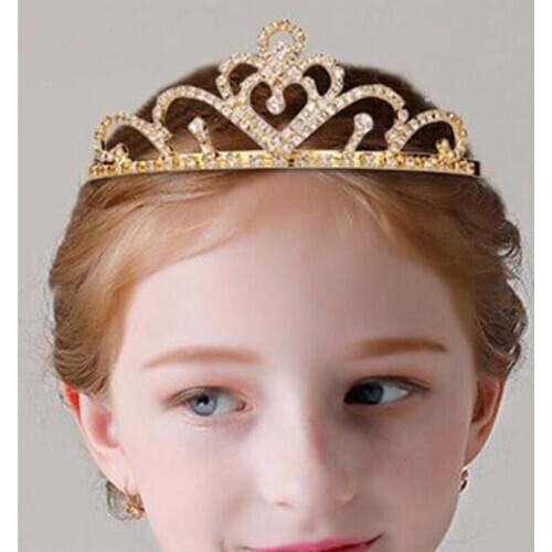 Bridal Rhinestone Hair Ornament Princess Crown With Comb Pin For Women Crystal Bridal Wedding Tiara Princess Crown Hair Band