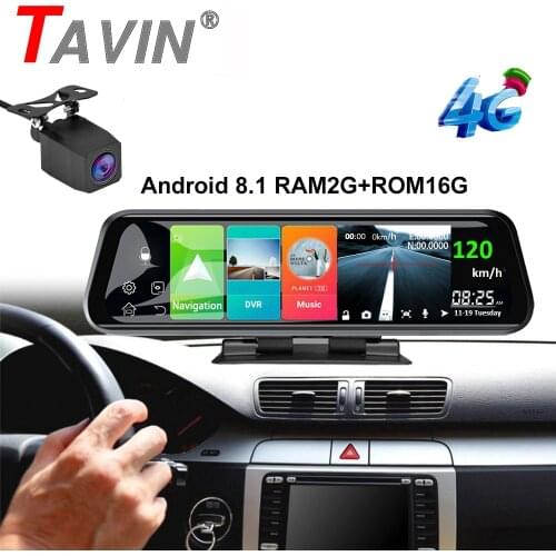 10-Inch Android 8.1 Dash Cam Touch Screen 4G DVR 3 in 1 Car Camera 1080P Dashcam Wifi GPS Navigation Registrator 2G RAM/16 ROM