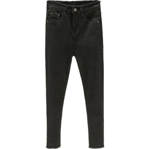 Spring autumn 2020 new Korean large size 4XL fat mm high waist femme jeans ankle length jeans women loose stretch pencil pants