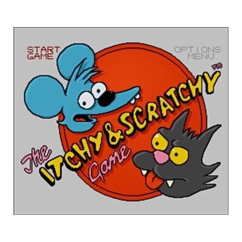 Itchy & Scratchy Game, The 16 bit Big Gray Game Card For NTSC Game Player Drop Shipping