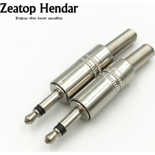 10Pcs 3.5mm Mono Metal 1/8 Male Plug Soldering with Spring Audio Headphones Headset Speaker Connector