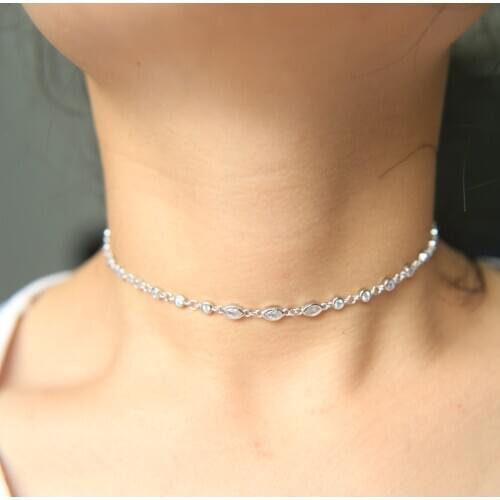 2 Colors Fashion Cool Simple Style Necklace Dainty Jewelry for Women Wedding Gift 2021 Summer Style cz Women Choker