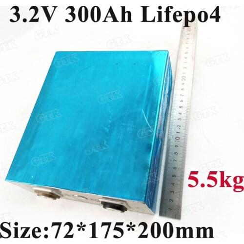 2pcs 3.2V 300Ah high capacity LiFePo4 lithium battery for electric vehicle solar energy inverter storage motorhome RV boat