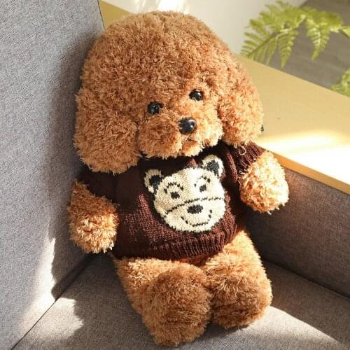 2 Styles 30-48cm Simulation Dressing Teddy Dog Plush Toys Animal Doll Plush Toys for Christmas Gift
