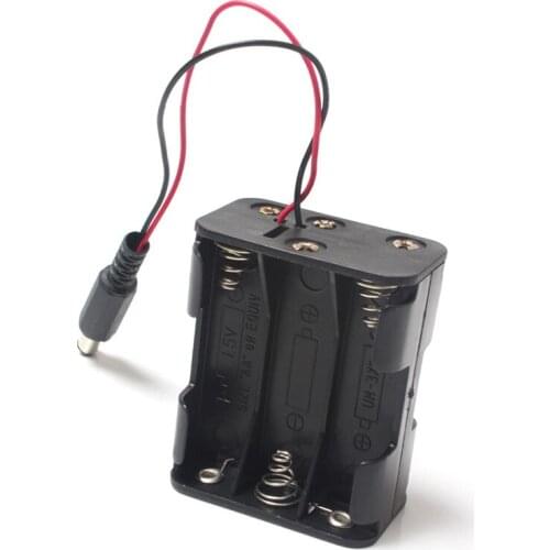 500pcs/lot 6 X 1.5V AA Back to Back DIY Clip Battery Holder With DC5.5*2.1mm Plug 9V 6 Slots Batteries Case Storage Box Shell