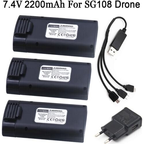 7.4V 2200mAh Lipo Battery with 3in1 charger For SG108 SG-108 Drone RC Quadcopter Spare Parts SG108 Drone Rechargeable Battery