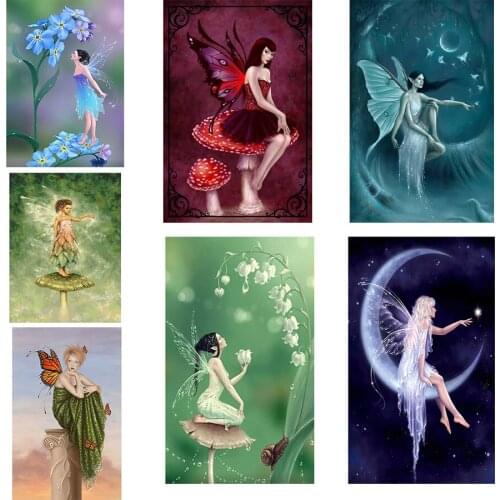 New Diamond Painting Fairy Girl 5D Diy Butterfly Elf Cross Stitch Mosaic Patch Diamond Embroidery Inlaid Gift Decoration Design