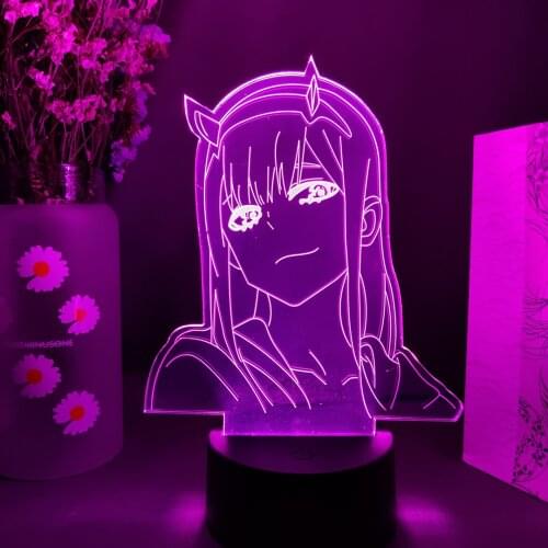 Anime 3D Lamp Zero Two Figure Nightlight Kids Child Girls Bedroom Decor Light Manga Gift Night Light Lamp Darling In The Franxx
