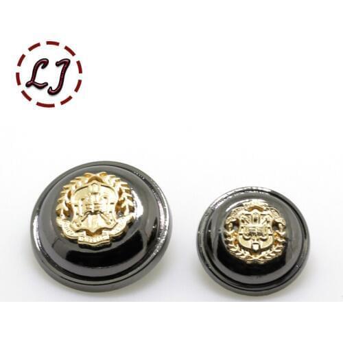 Free shipping 10pcs/lot combined zinc alloy metal buttons gold round button clothing pants sewing accessories scrapbook