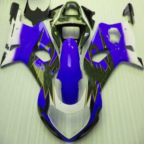 Free customize fairings for Suzuki GSXR 1000 00 01 02 K1 K2 blue white black fairing kit GSXR1000 2000 2001 2002