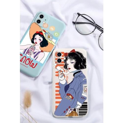 Disney Princess Phone Case for IPhone X / XS / XR / 11 / 12 / Pro / Snow White Cartoon Cute Style Anti-fall Silicone Case