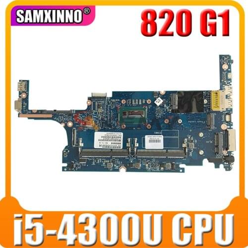 For HP EliteBook 820 G1 Laptop Motherboard With SR1ED i5-4300u CPU 731066-001 SWBACK-6050A2560501-MB-A02 100% Tested Fast Ship