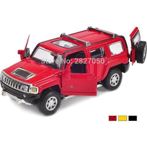 High Simulation 1:32 H3 Acousto-optic Police Alloy toy cars Pull Back Metal Model Car Vehicles boys toys for chilren Gifts