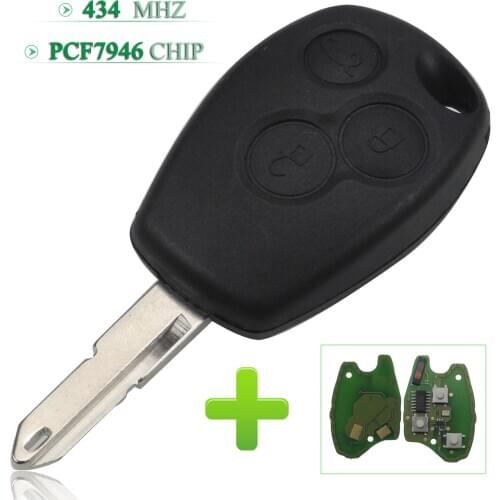 Bilchave 3 Buttons 434Mhz PCF7946 Chip Remote Control Car Key For Renault Trafic Vivaro Primastar Movano Key Replacement