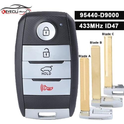 KEYECU OEM for Kia Sportage 2016 2017 2018 Keyless-GO Smart Remote Key FSK 433.92MHz ID47 Fob P/N: 95440-D9000, TQ8-FOB-4F08