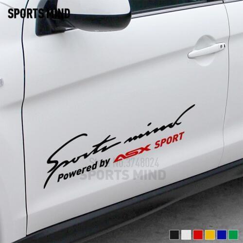 2 Pieces Customizable Sports Mind Car Styling Automobiles Car Sticker Decal For Mitsubishi Asx Ralliart Stickers Car Accessories