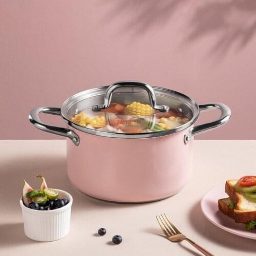 Kitchen cookware soup pot hot pot stew pot 304 stainless steel thickened small milk pan Induction cooker gas universal