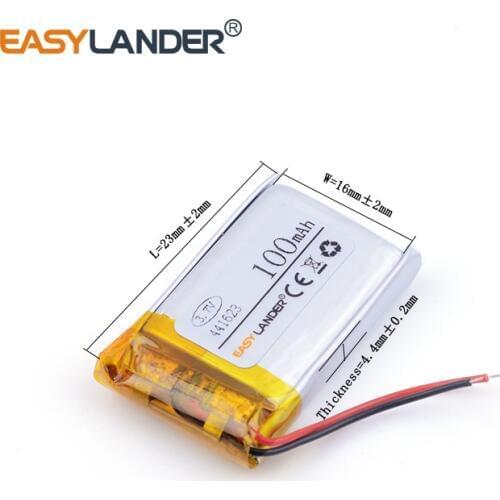 Lithium ion rechargeable batteries 100mAh 441623 for MP3 MP5 small audio battery Rechargeable batteries